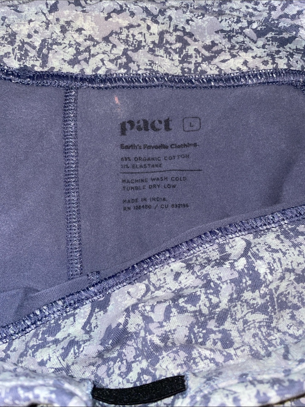 Pact women’s  Capri Leggings in Blue Marble - Picture 6 of 7